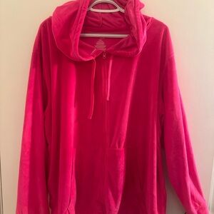 Danskin Now Bright Pink Velour Hoodie